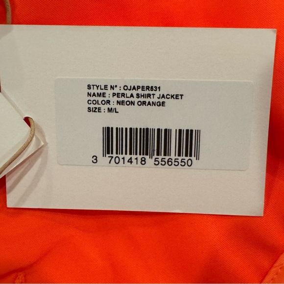 The Frankie Shop Perla Shirt Jacket in Neon Orange Size Medium Large NWT - Picture 4 of 12